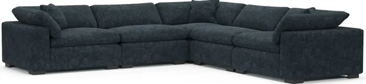 Plush Core Comfort Eco Performance Fabric 5-Piece Sectional - Argo Navy