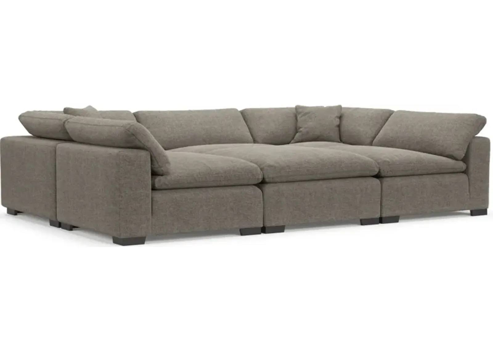 Plush Core Comfort Eco Performance Fabric 6-Piece Pit Sectional - Bridger Metal