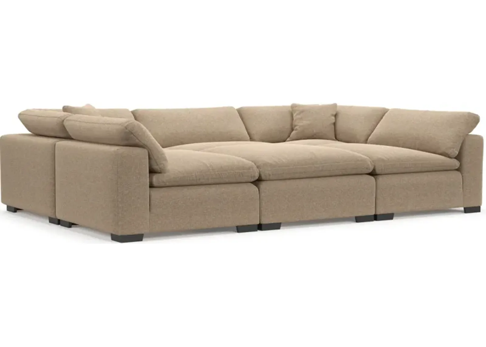 Plush Core Comfort Eco Performance Fabric 6-Piece Pit Sectional - Liv Wicker