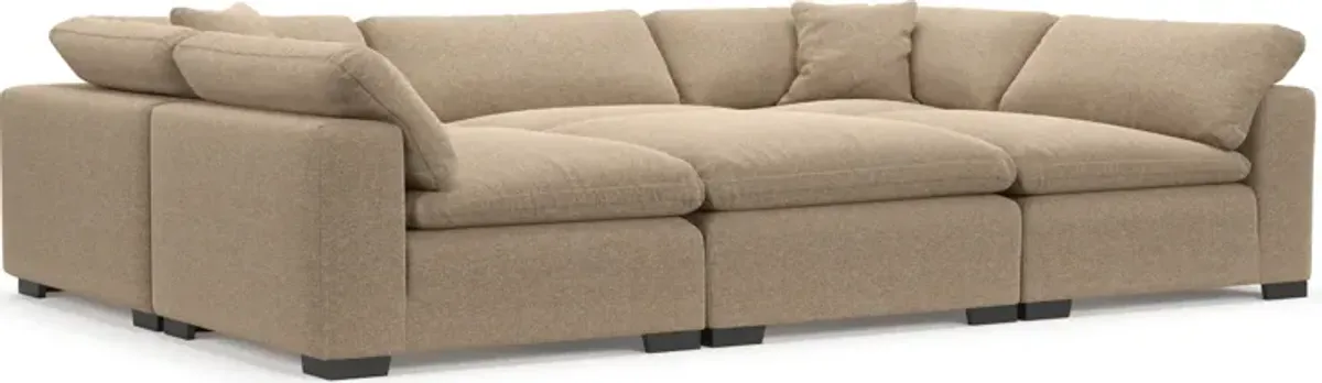 Plush Core Comfort Eco Performance Fabric 6-Piece Pit Sectional - Liv Wicker