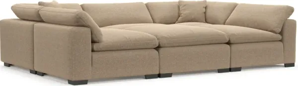 Plush Core Comfort Eco Performance Fabric 6-Piece Pit Sectional - Liv Wicker