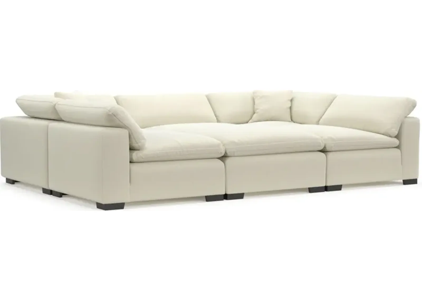 Plush Core Comfort Eco Performance Fabric 6-Piece Pit Sectional - Fincher Ivory