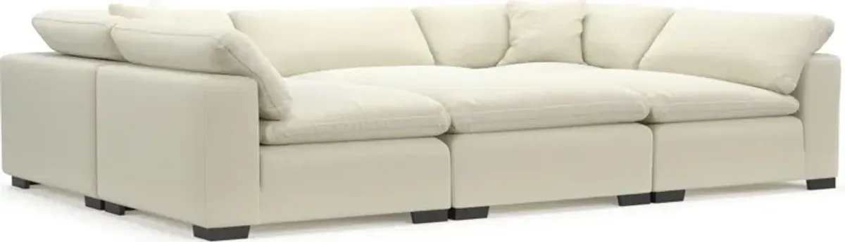 Plush Core Comfort Eco Performance Fabric 6-Piece Pit Sectional - Fincher Ivory