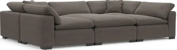 Plush Core Comfort Eco Performance Fabric 6-Piece Pit Sectional - Presidio Steel