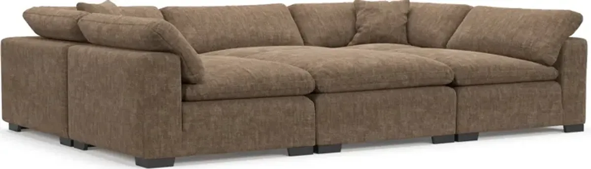 Plush Core Comfort Eco Performance Fabric 6-Piece Pit Sectional - Argo Java