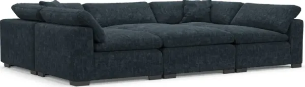 Plush Core Comfort Eco Performance Fabric 6-Piece Pit Sectional - Argo Navy