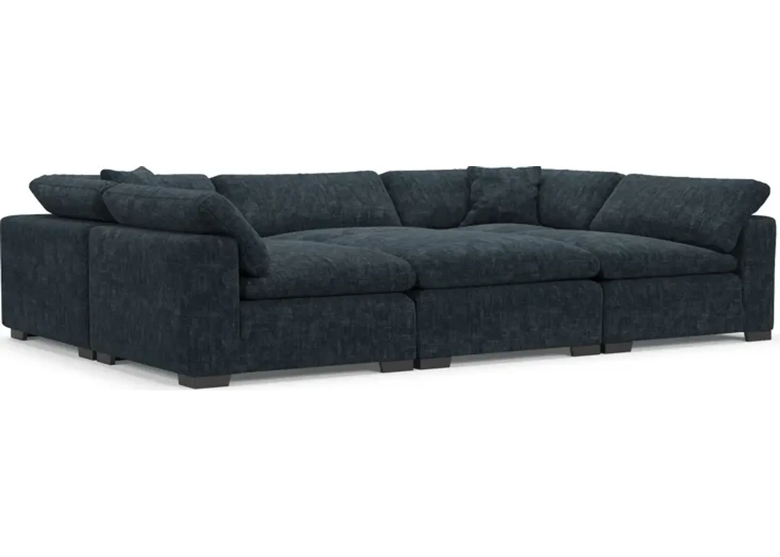 Plush Core Comfort Eco Performance Fabric 6-Piece Pit Sectional - Argo Navy