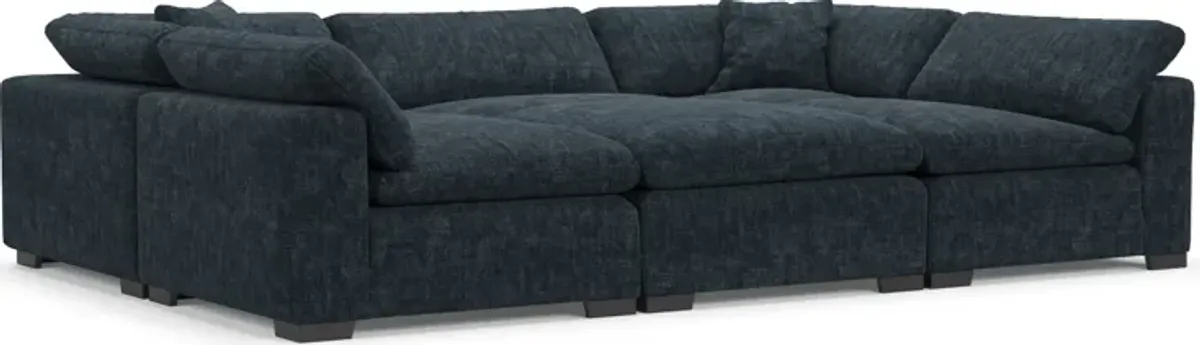 Plush Core Comfort Eco Performance Fabric 6-Piece Pit Sectional - Argo Navy