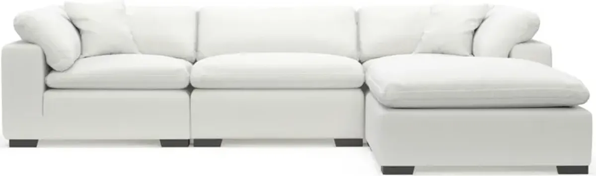 Plush Core Comfort 3-Piece Sofa and Ottoman - Contessa Vanilla