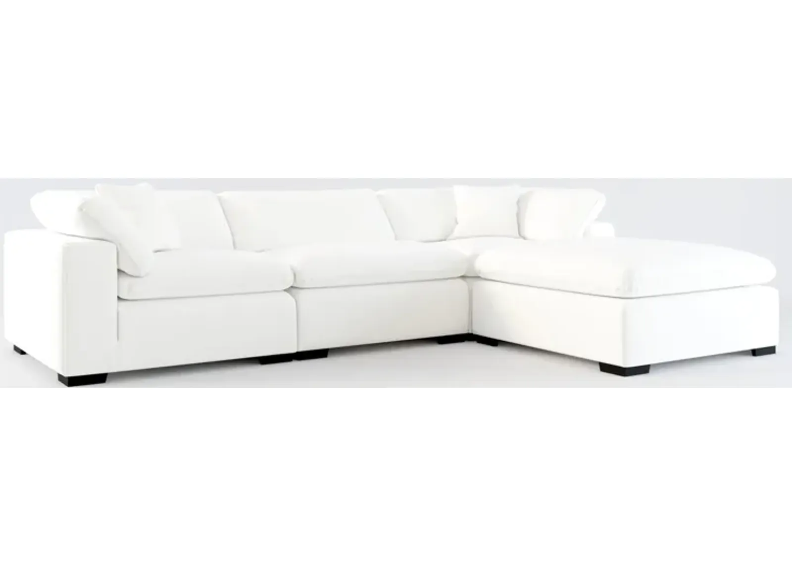 Plush Core Comfort 3-Piece Sofa and Ottoman - Contessa Vanilla