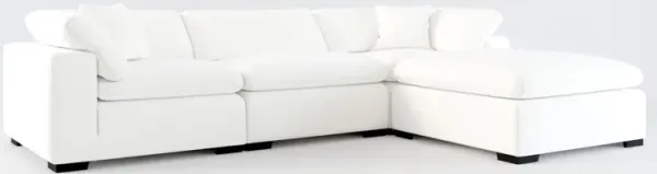 Plush Core Comfort 3-Piece Sofa and Ottoman - Contessa Vanilla