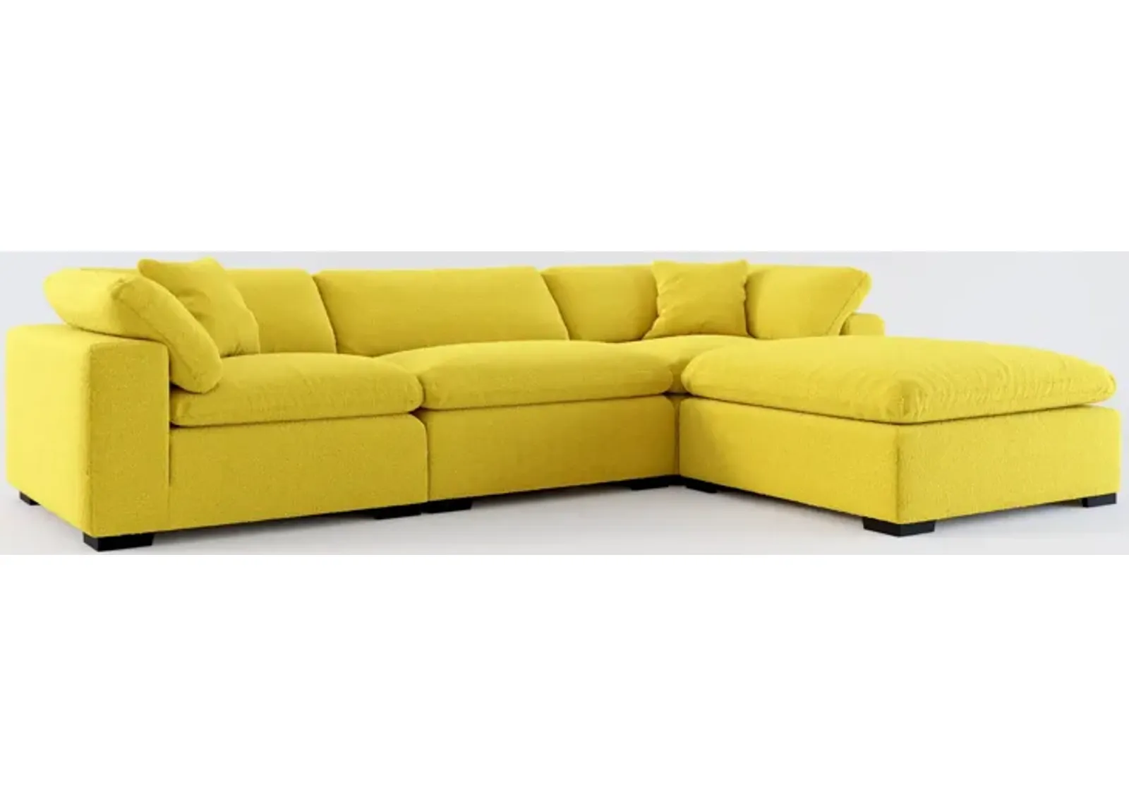 Plush Core Comfort 3-Piece Sofa and Ottoman - Bloke Goldenrod