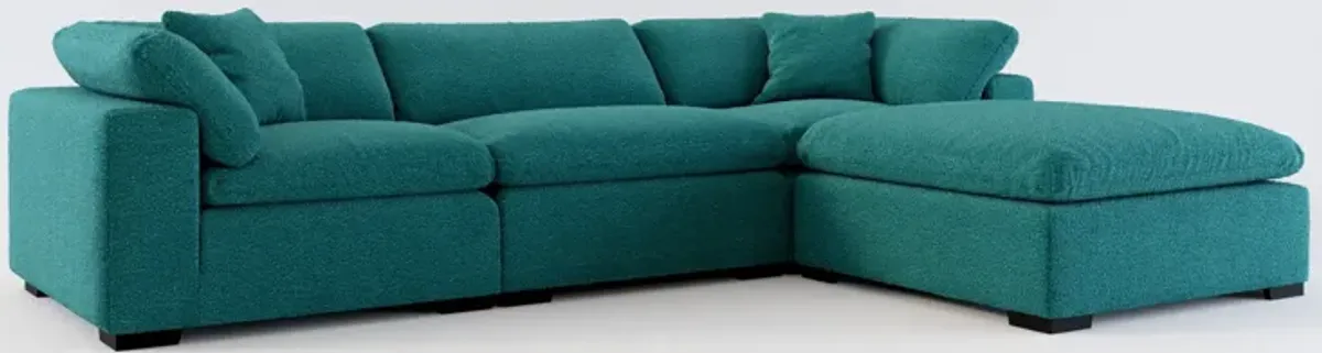 Plush Core Comfort 3-Piece Sofa and Ottoman - Bloke Peacock