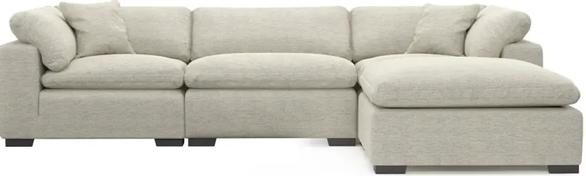 Plush Core Comfort 3-Piece Sofa and Ottoman - Merino Chalk