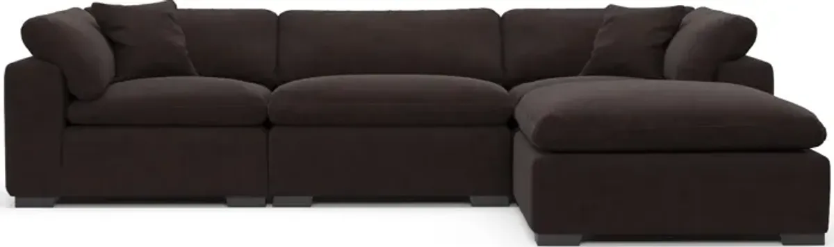 Plush Core Comfort 3-Piece Sofa and Ottoman - Merrimac Dark Brown