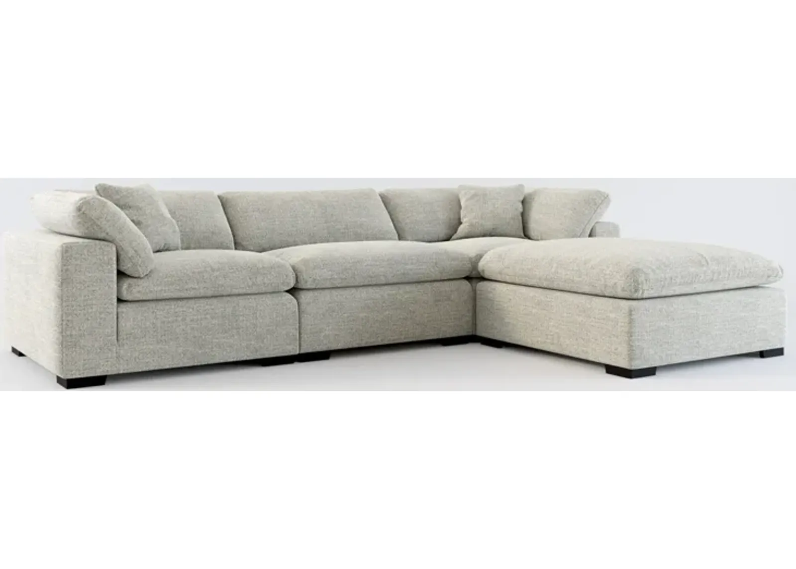 Plush Core Comfort 3-Piece Sofa and Ottoman - Pandora Pepper