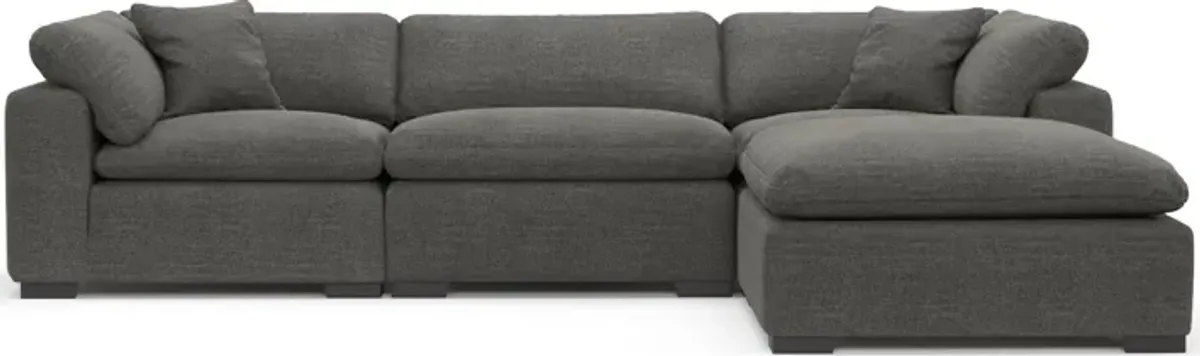 Plush Core Comfort 3-Piece Sofa and Ottoman - Curious Charcoal