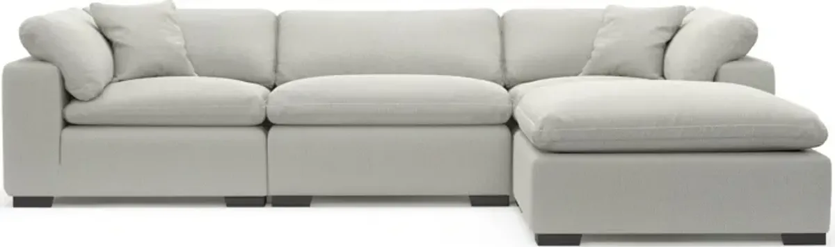 Plush Core Comfort 3-Piece Sofa and Ottoman - Oslo Snow