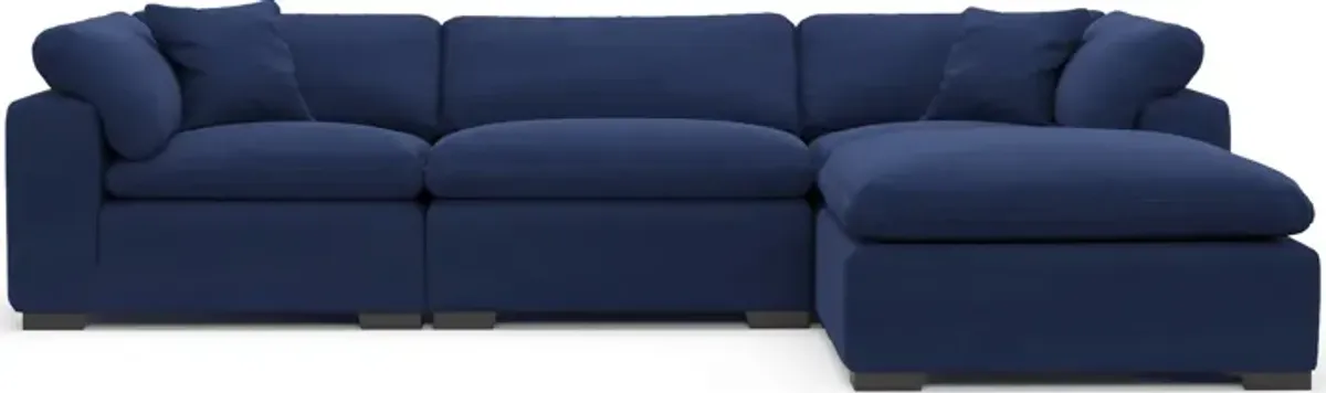 Plush Core Comfort 3-Piece Sofa and Ottoman - Abington Indigo