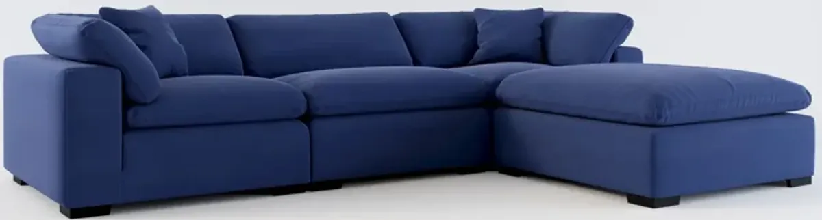 Plush Core Comfort 3-Piece Sofa and Ottoman - Abington Indigo