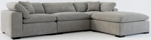 Plush Core Comfort 3-Piece Sofa and Ottoman - Living Large Charcoal