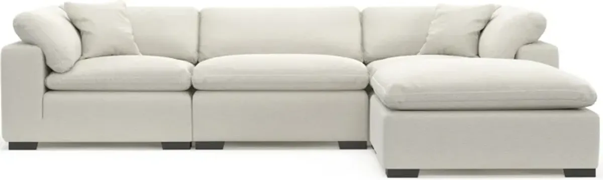 Plush Core Comfort 3-Piece Sofa and Ottoman - Living Large White