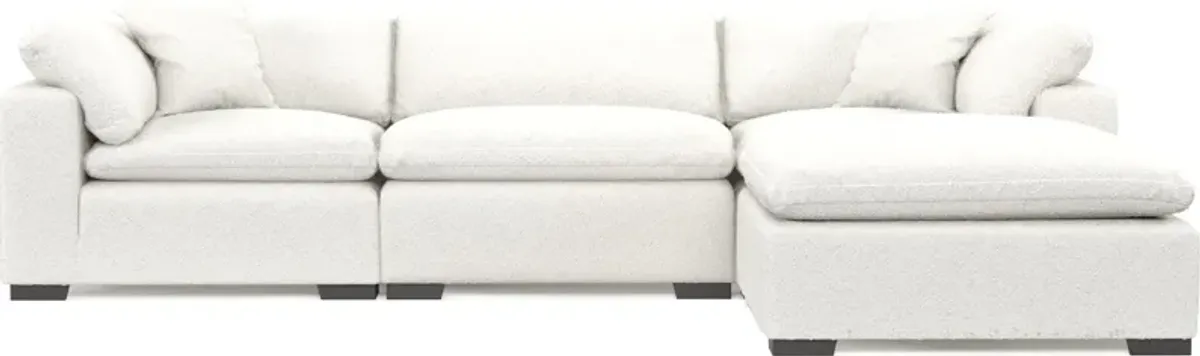 Plush Core Comfort 3-Piece Sofa and Ottoman - Bloke Snow