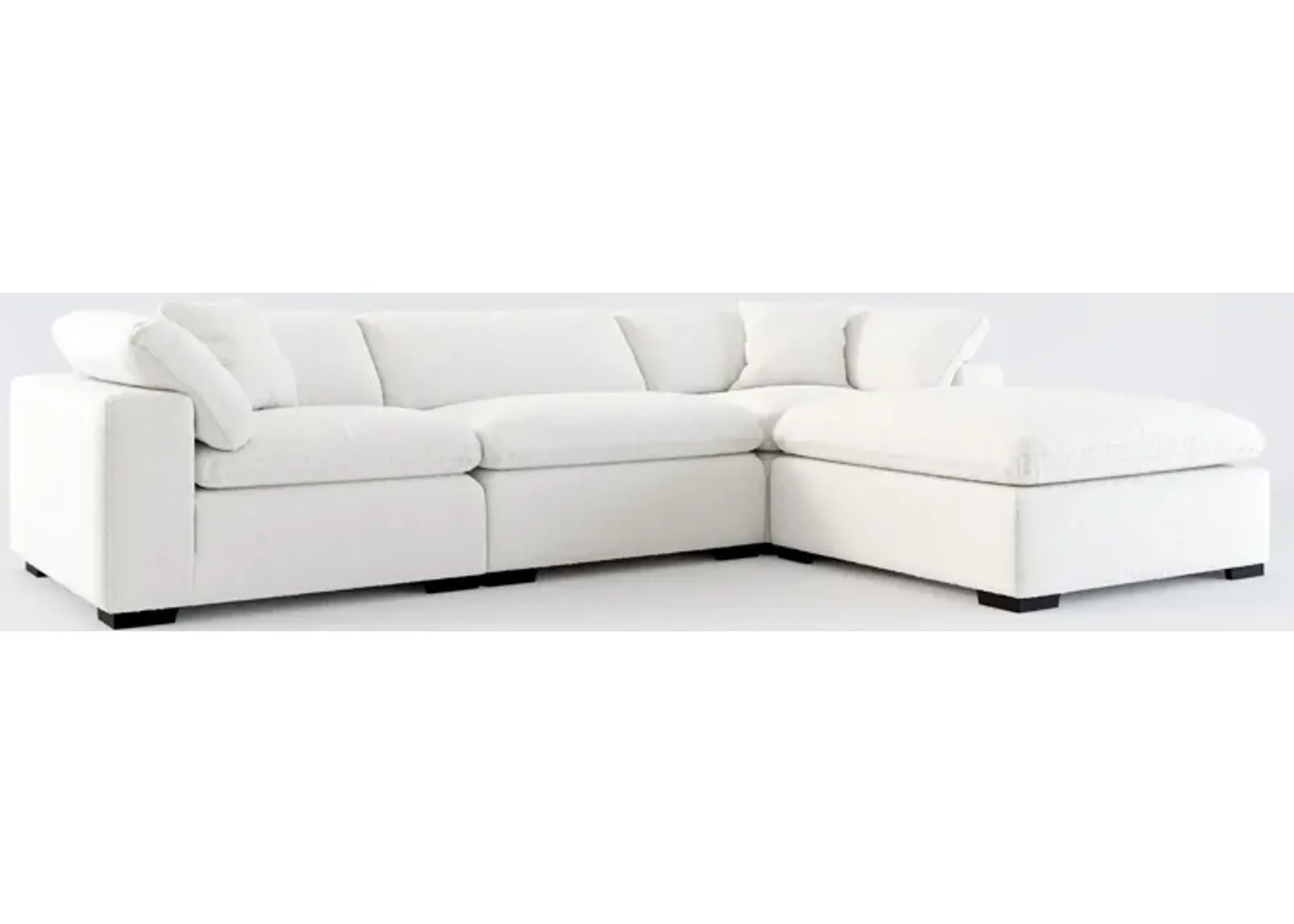 Plush Core Comfort 3-Piece Sofa and Ottoman - Bloke Snow