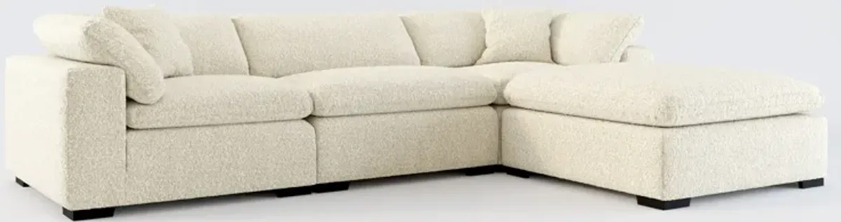 Plush Core Comfort 3-Piece Sofa and Ottoman - Bloke Cotton