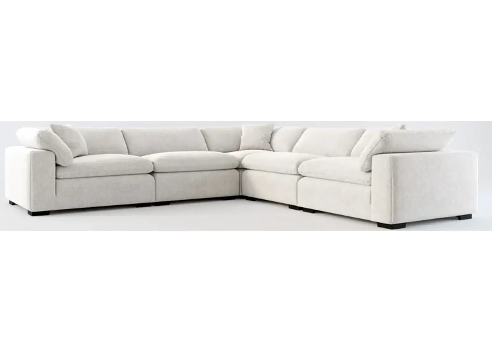 Plush Core Comfort 5-Piece Sectional - Burmese Granite