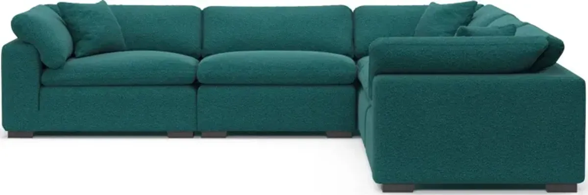 Plush Core Comfort 5-Piece Sectional - Bloke Peacock