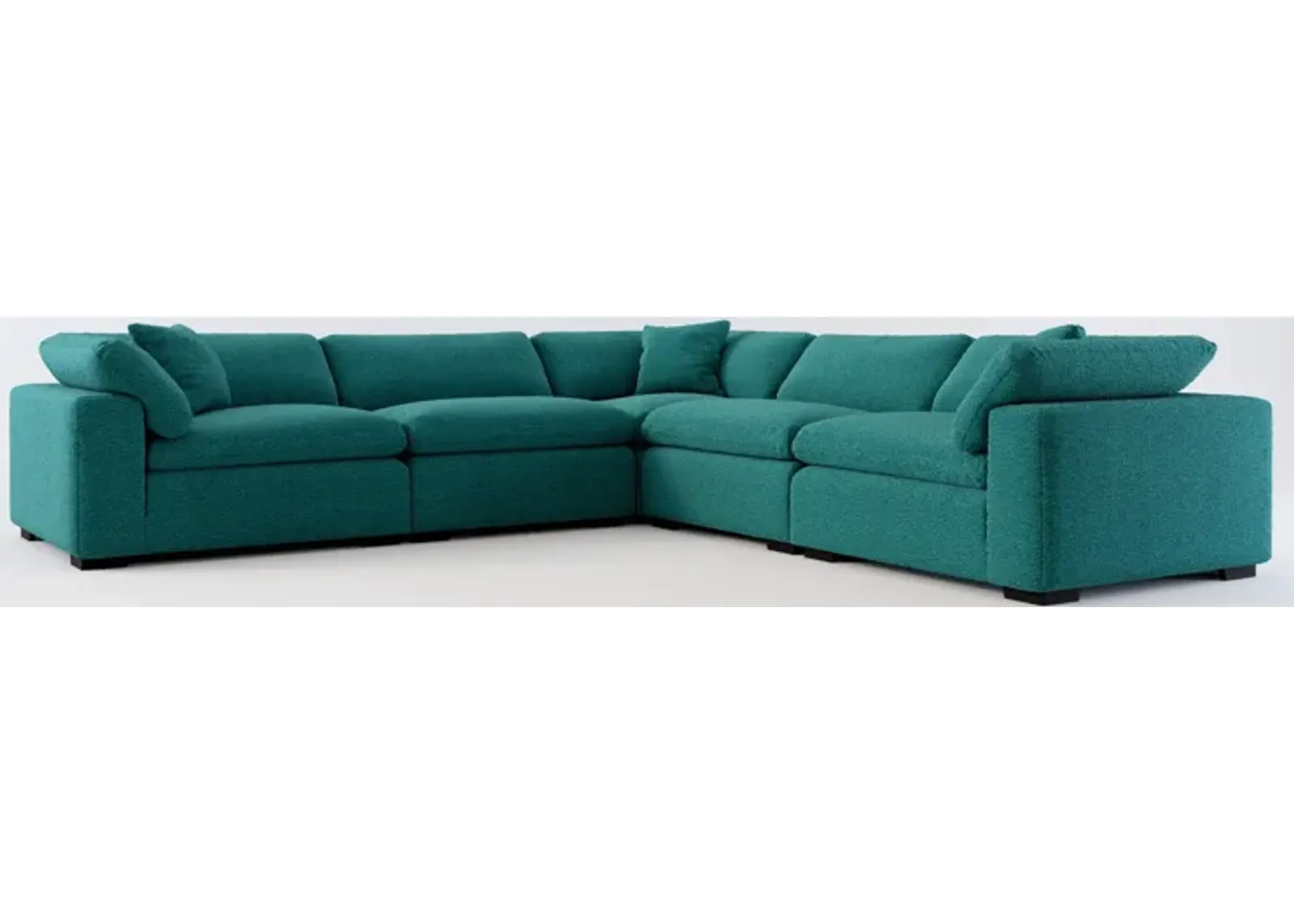 Plush Core Comfort 5-Piece Sectional - Bloke Peacock