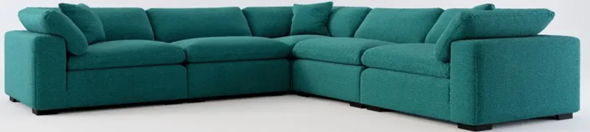 Plush Core Comfort 5-Piece Sectional - Bloke Peacock