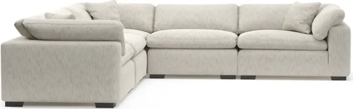 Plush Core Comfort 5-Piece Sectional - P.T. Cream