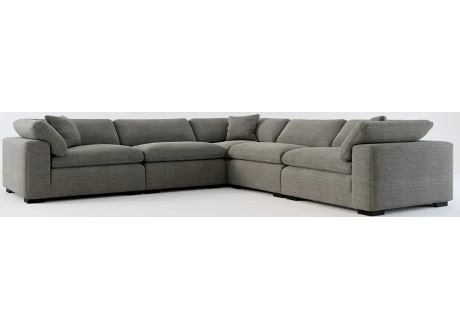 Plush Core Comfort 5-Piece Sectional - Curious Charcoal