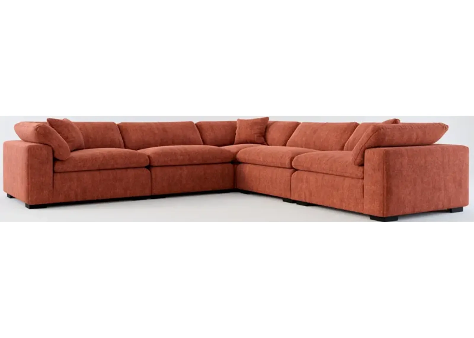 Plush Core Comfort 5-Piece Sectional - Contessa Paprika