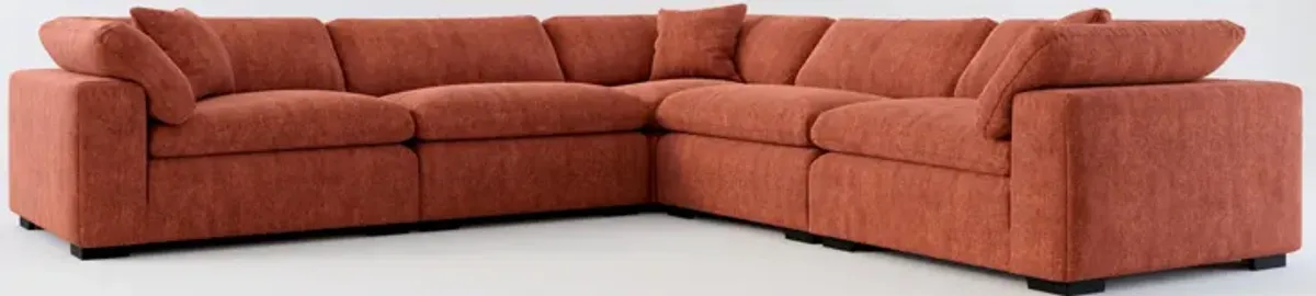 Plush Core Comfort 5-Piece Sectional - Contessa Paprika