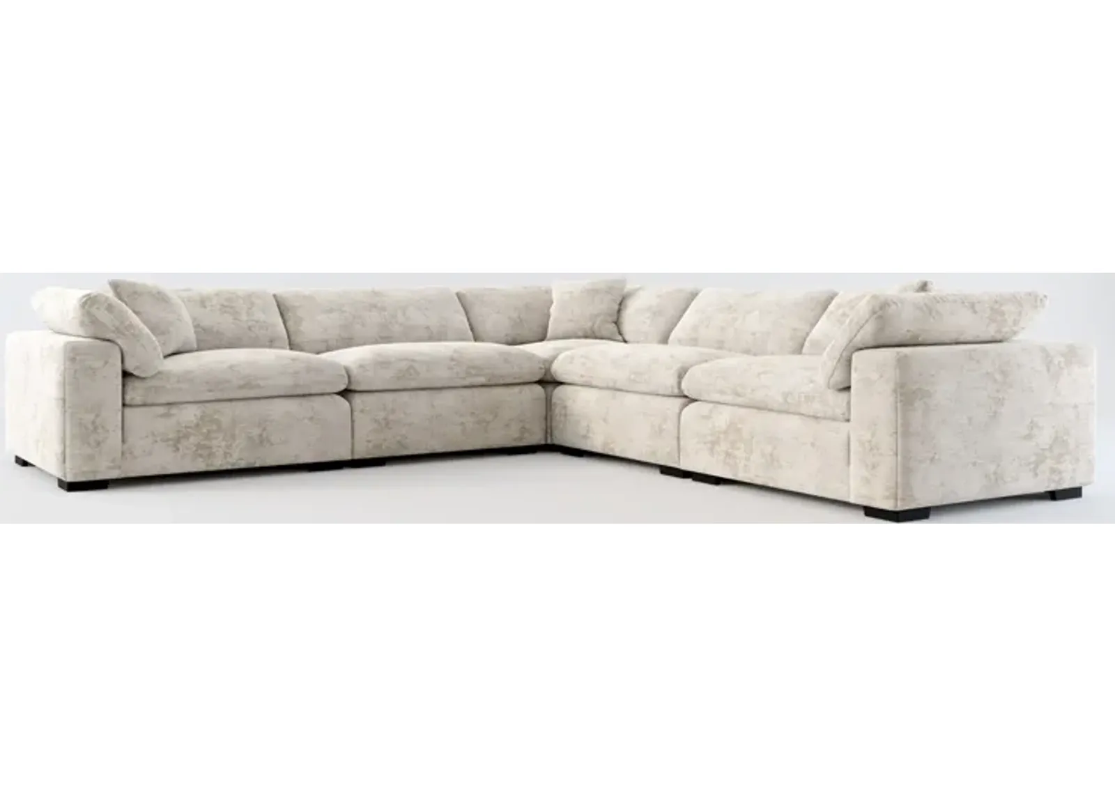 Plush Core Comfort 5-Piece Sectional - Hearth Cement