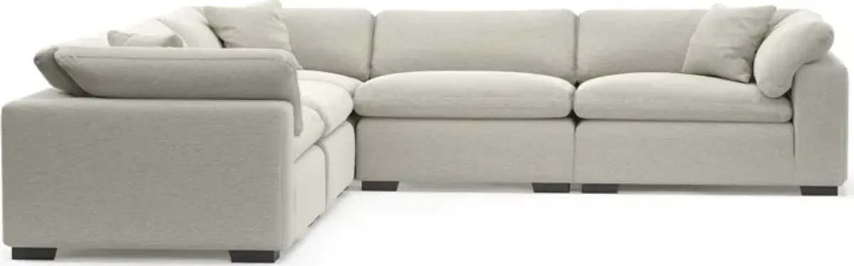 Plush Core Comfort 5-Piece Sectional - Everton Grey