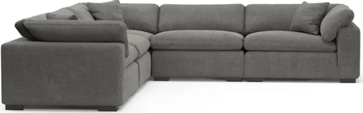 Plush Core Comfort 5-Piece Sectional - Living Large Charcoal