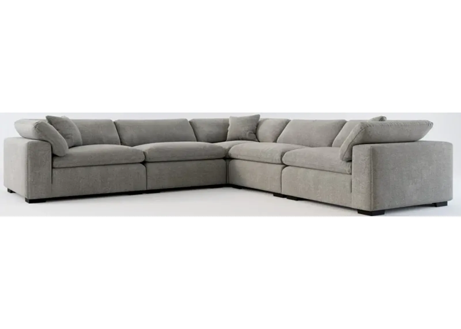 Plush Core Comfort 5-Piece Sectional - Living Large Charcoal