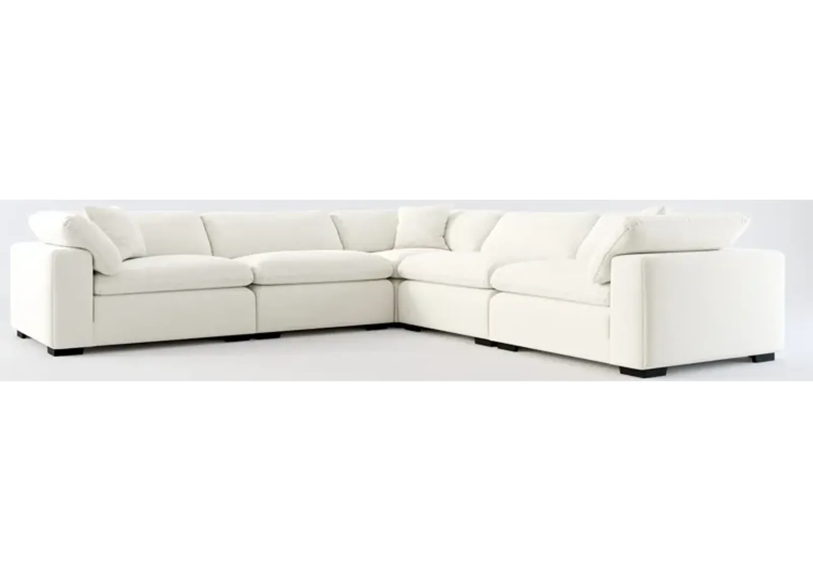 Plush Core Comfort 5-Piece Sectional - Living Large White