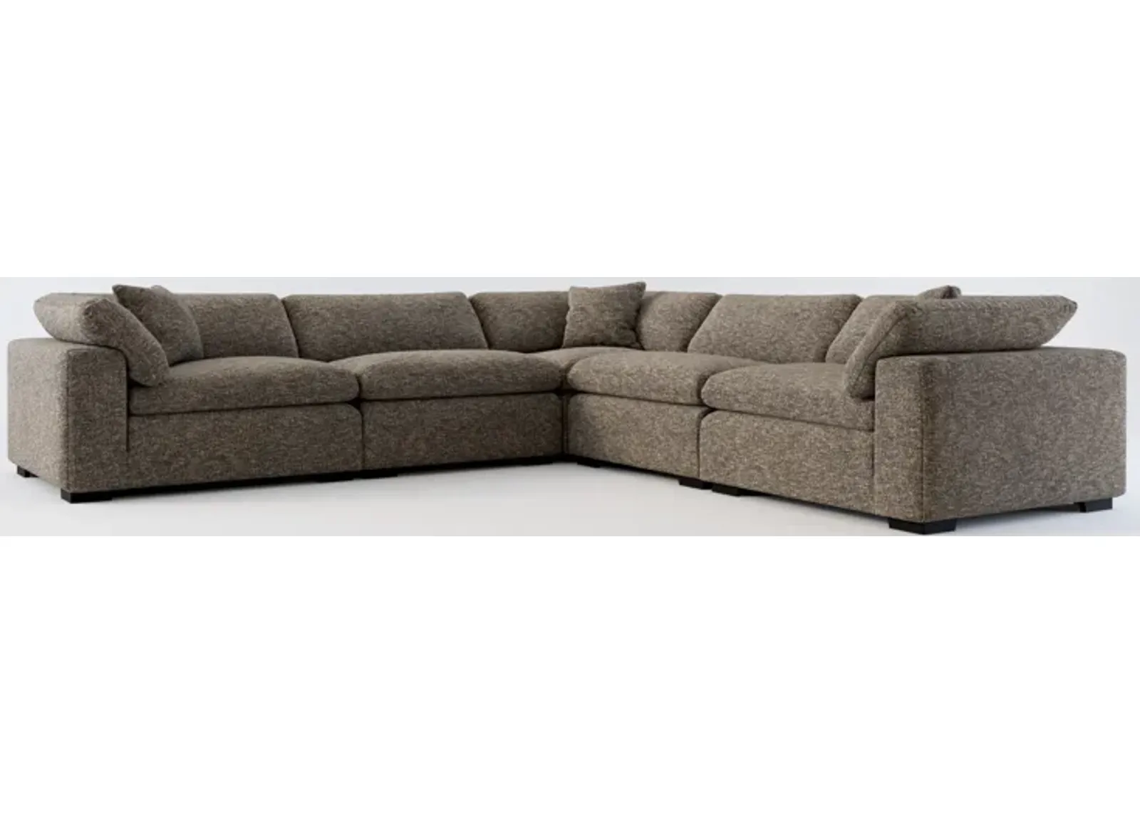 Plush Core Comfort 5-Piece Sectional - M Walnut