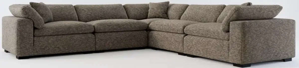 Plush Core Comfort 5-Piece Sectional - M Walnut