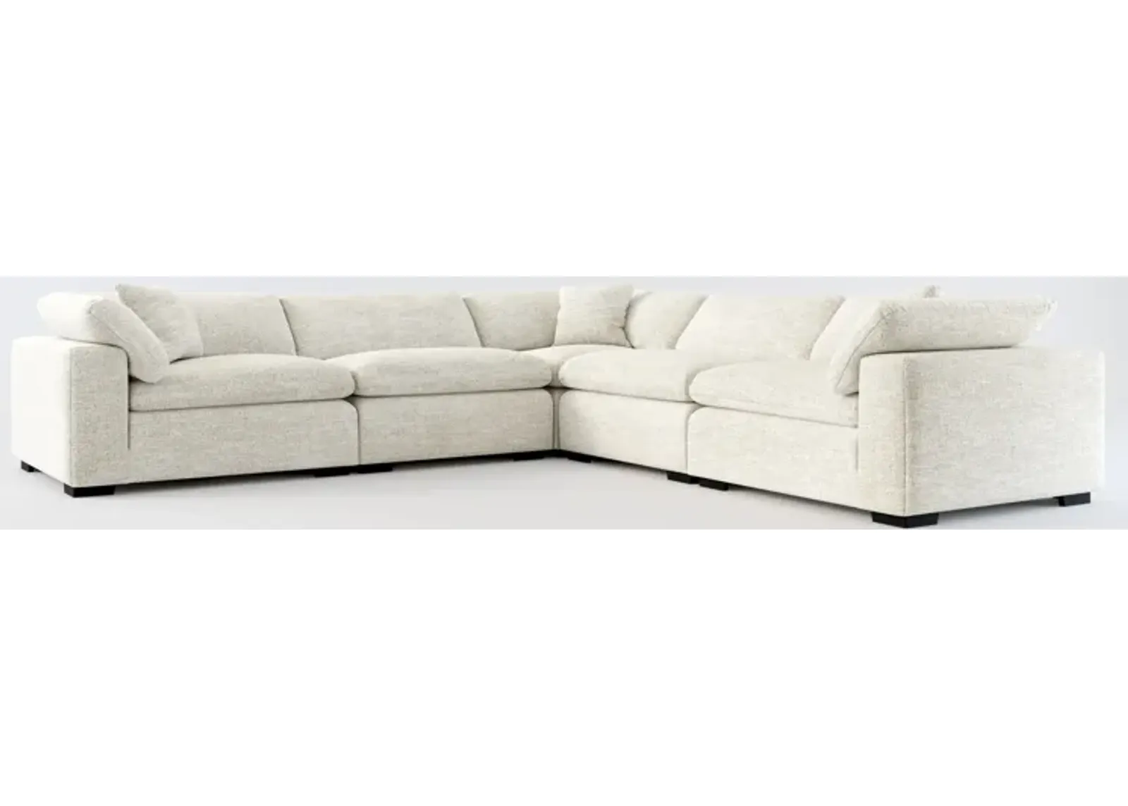 Plush Core Comfort 5-Piece Sectional - M Ivory