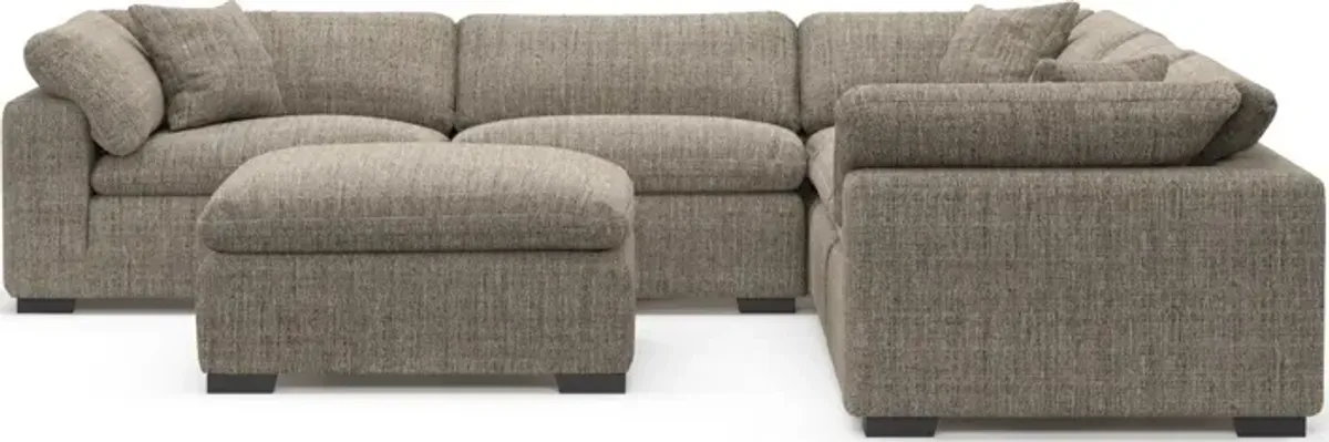 Plush Core Comfort 5-Piece Sectional and Ottoman - Mason Flint