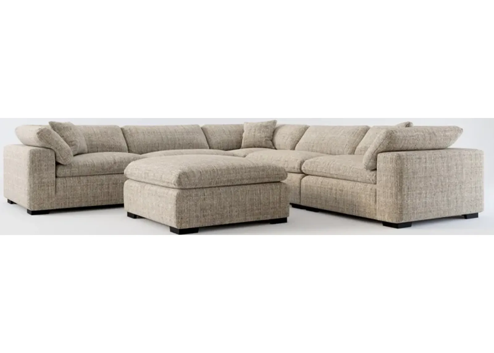 Plush Core Comfort 5-Piece Sectional and Ottoman - Mason Flint