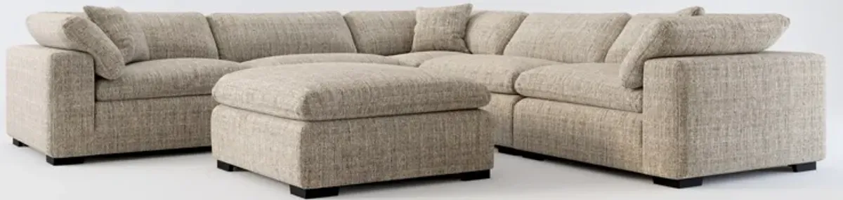 Plush Core Comfort 5-Piece Sectional and Ottoman - Mason Flint