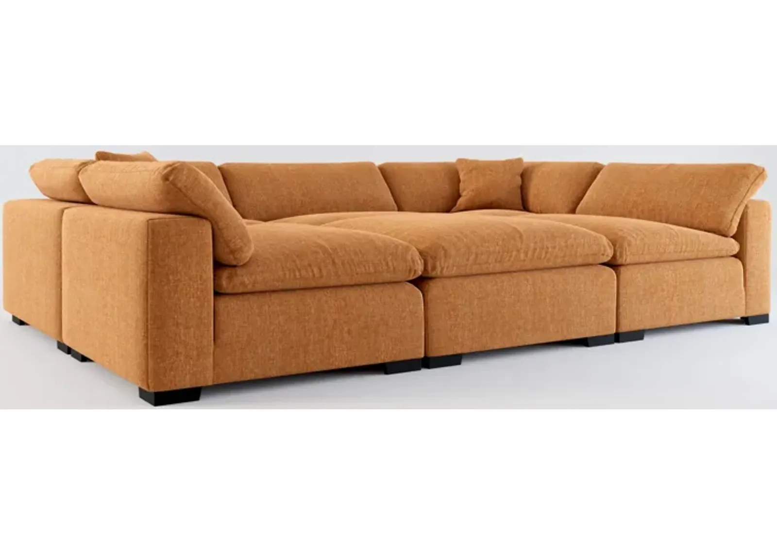 Plush Core Comfort 6-Piece Pit Sectional - Contessa Ginger