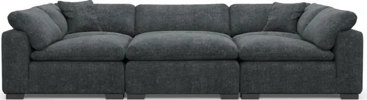 Plush Core Comfort 6-Piece Pit Sectional - Contessa Shadow